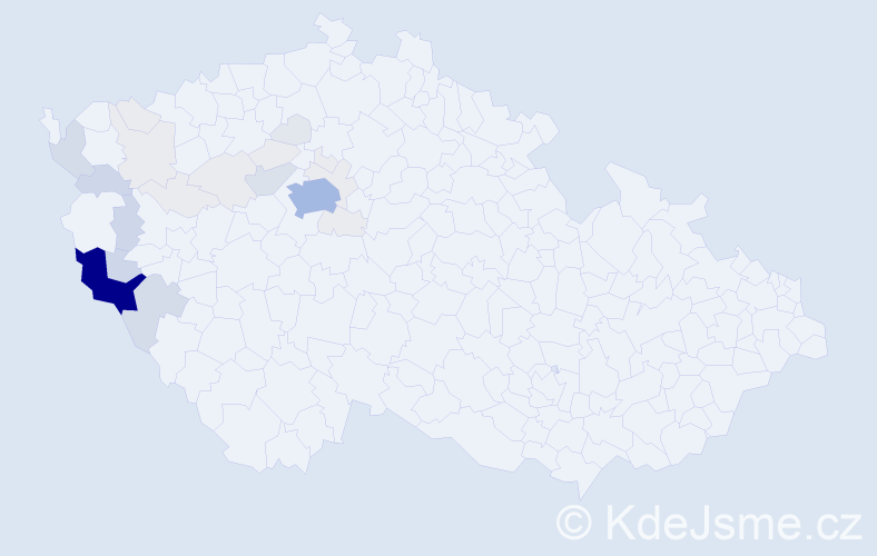 Příjmení: 'Vondrašová', počet výskytů 118 v celé ČR
