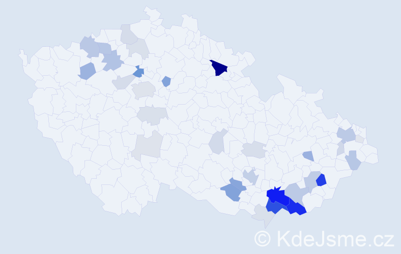Příjmení: 'Robková', počet výskytů 117 v celé ČR