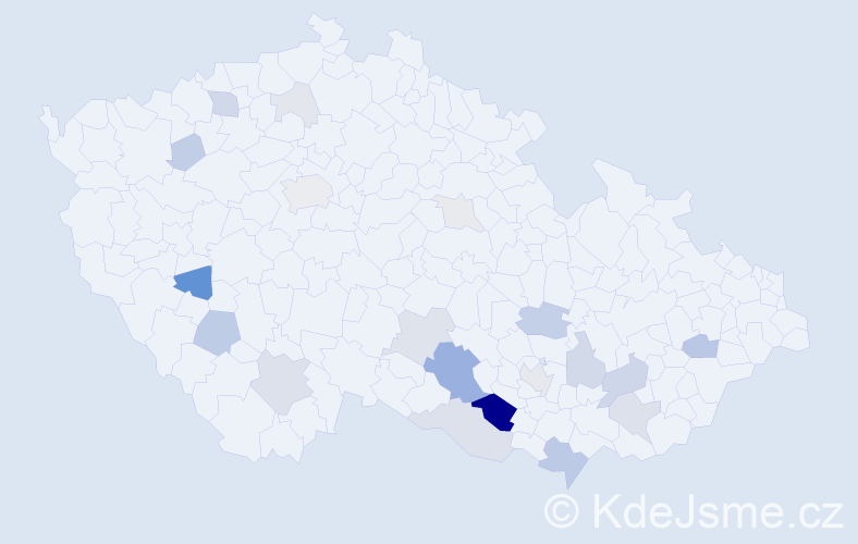Příjmení: 'Kočárová', počet výskytů 66 v celé ČR