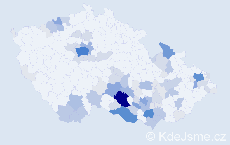 Příjmení: 'Bula', počet výskytů 295 v celé ČR