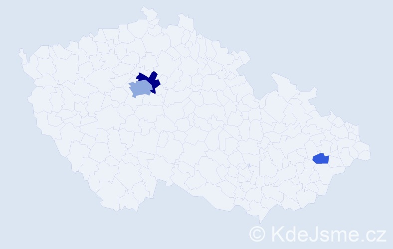 Příjmení: 'Bathó', počet výskytů 9 v celé ČR
