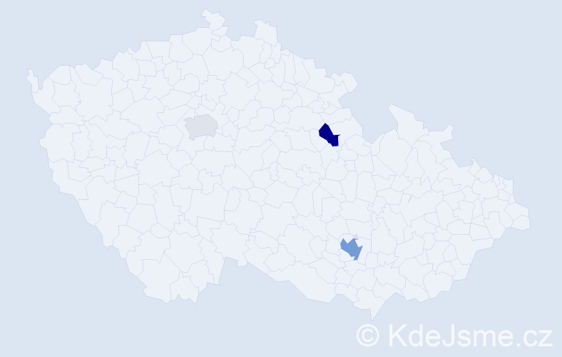 Příjmení: 'Mošat', počet výskytů 5 v celé ČR