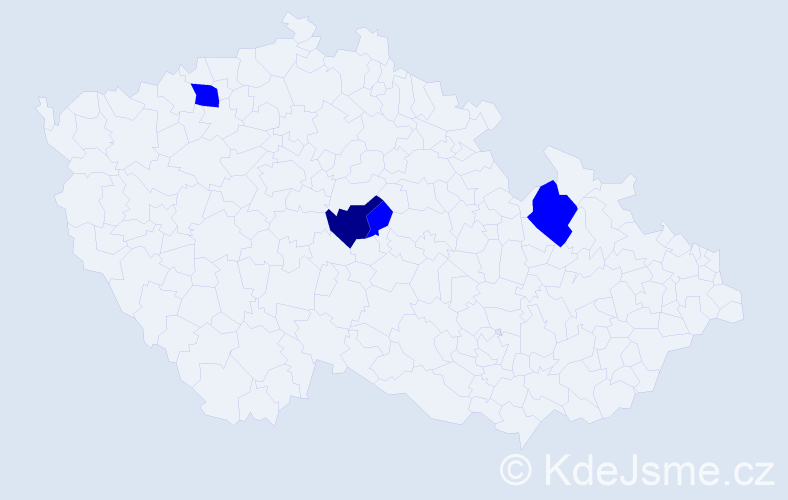 Příjmení: 'Kurtejová', počet výskytů 5 v celé ČR