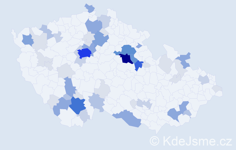 Příjmení: 'Sháněl', počet výskytů 182 v celé ČR