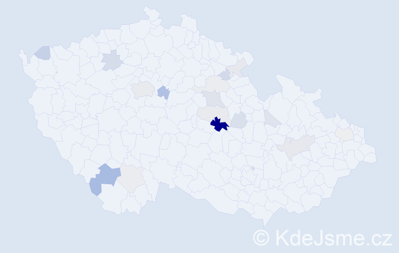 Příjmení: 'Klinecká', počet výskytů 49 v celé ČR