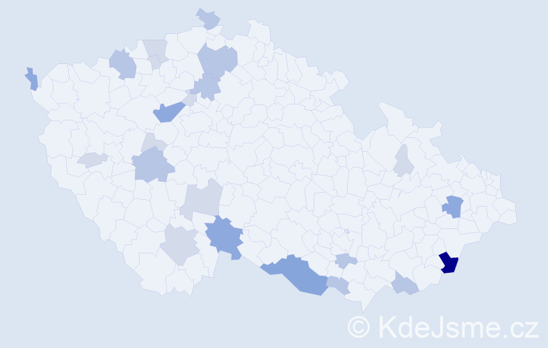 Příjmení: 'Kašša', počet výskytů 57 v celé ČR