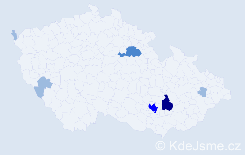 Příjmení: 'Kufčák', počet výskytů 12 v celé ČR