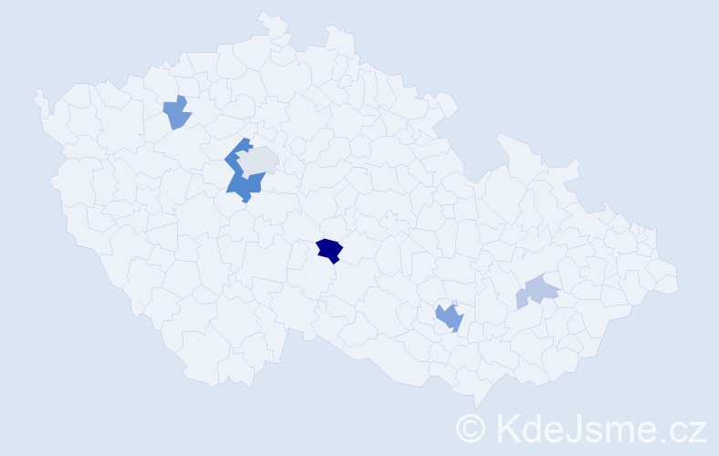 Příjmení: 'Halter', počet výskytů 19 v celé ČR
