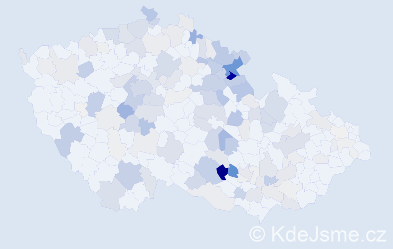 Příjmení: 'Rousek', počet výskytů 586 v celé ČR