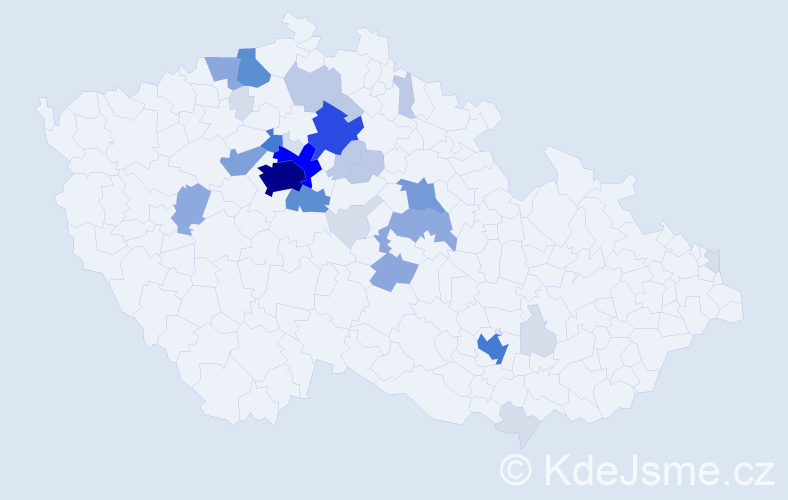 Příjmení: 'Machota', počet výskytů 123 v celé ČR