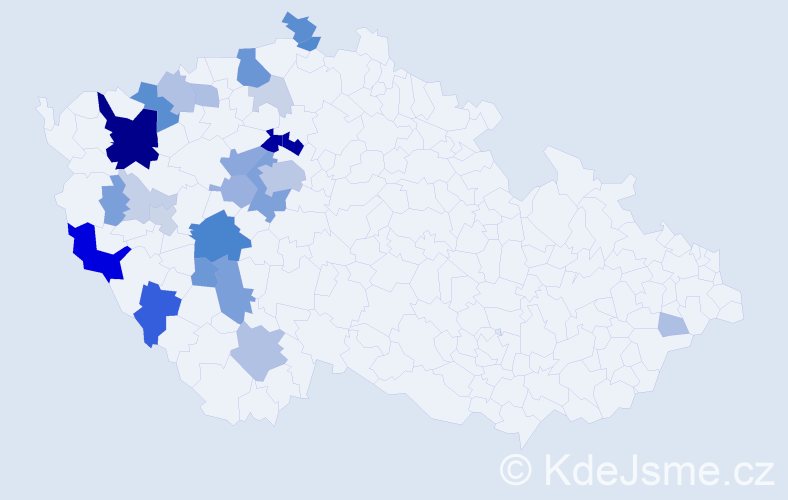 Příjmení: 'Pajma', počet výskytů 104 v celé ČR