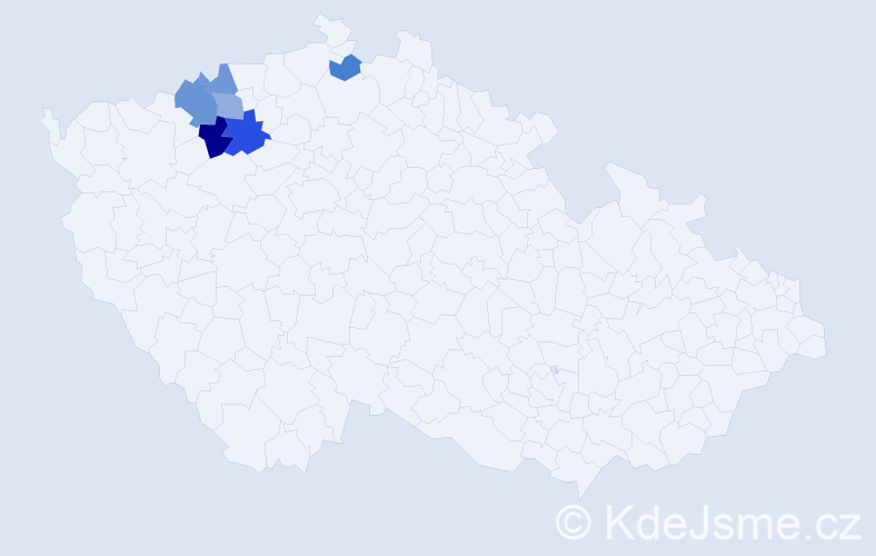 Příjmení: 'Munt', počet výskytů 9 v celé ČR