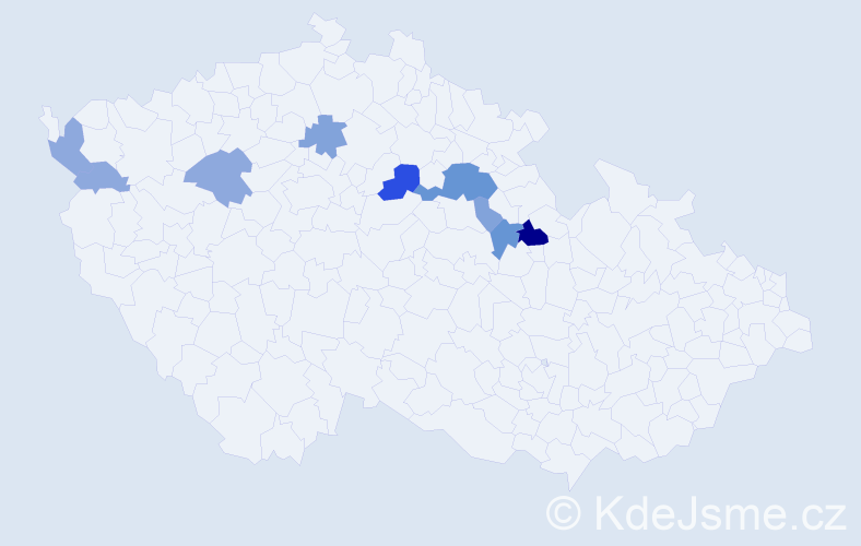Příjmení: 'Šebetková', počet výskytů 26 v celé ČR
