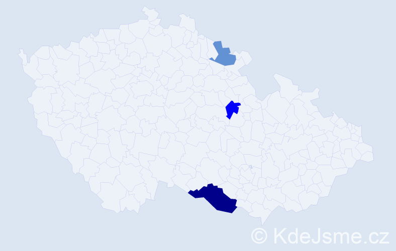 Příjmení: 'Kramenič', počet výskytů 5 v celé ČR