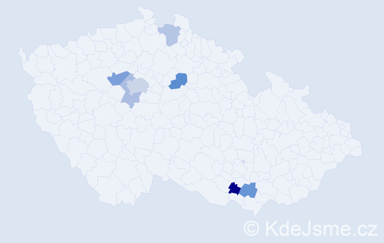 Příjmení: 'Podrazská', počet výskytů 11 v celé ČR