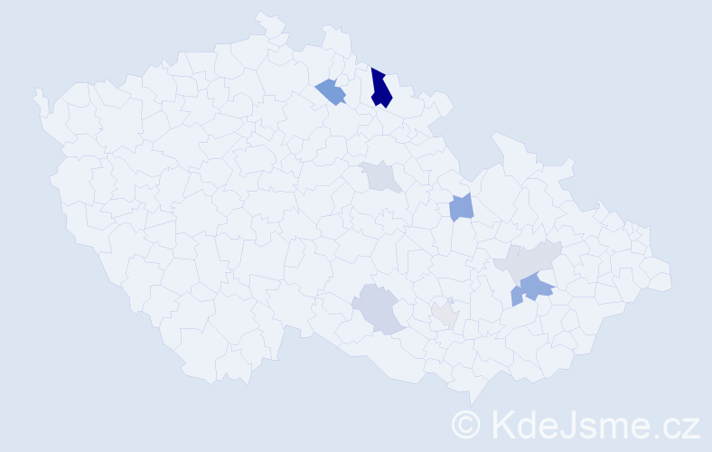 Příjmení: 'Baculáková', počet výskytů 16 v celé ČR