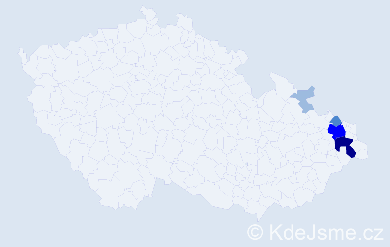 Příjmení: 'Zajaczová', počet výskytů 10 v celé ČR