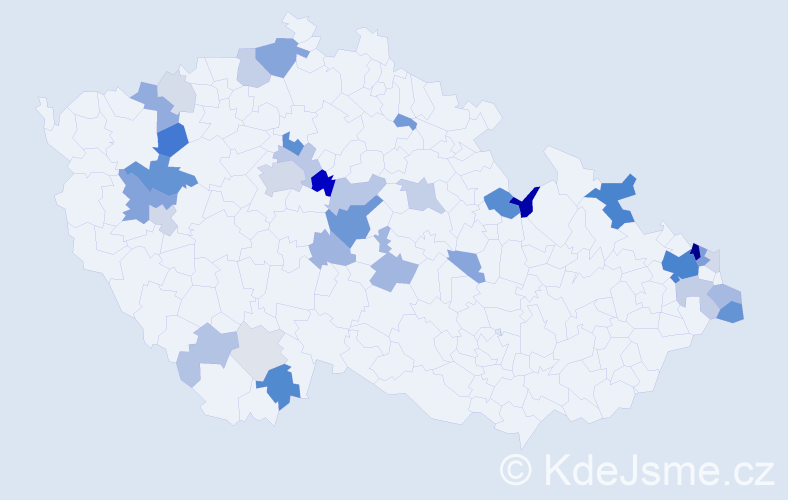 Příjmení: 'Dobřanský', počet výskytů 105 v celé ČR