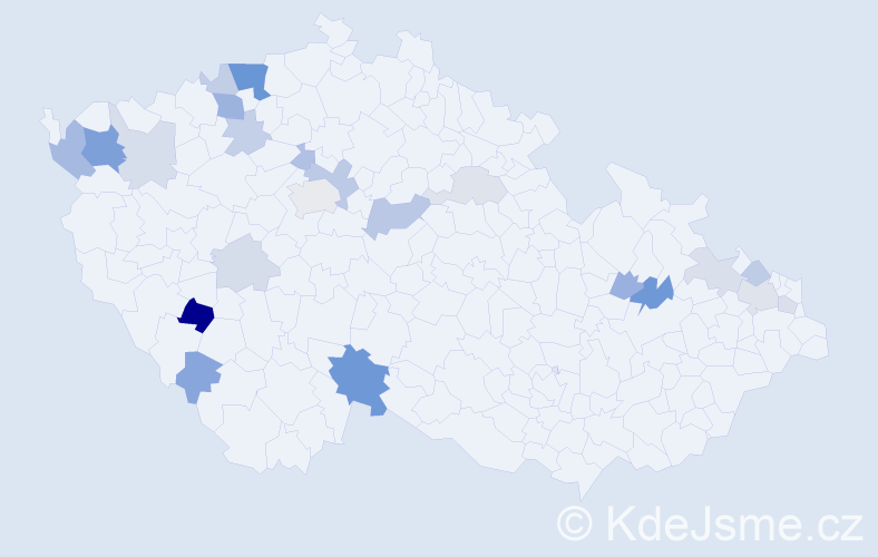 Příjmení: 'Sedlárová', počet výskytů 47 v celé ČR