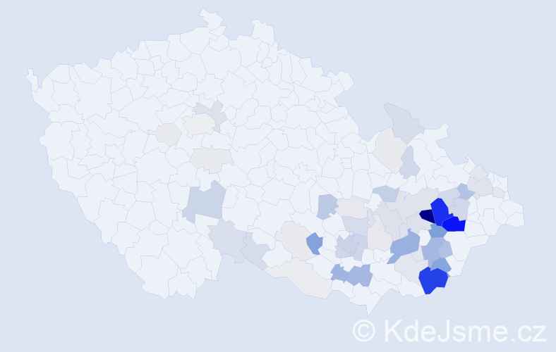 Příjmení: 'Kunovský', počet výskytů 225 v celé ČR