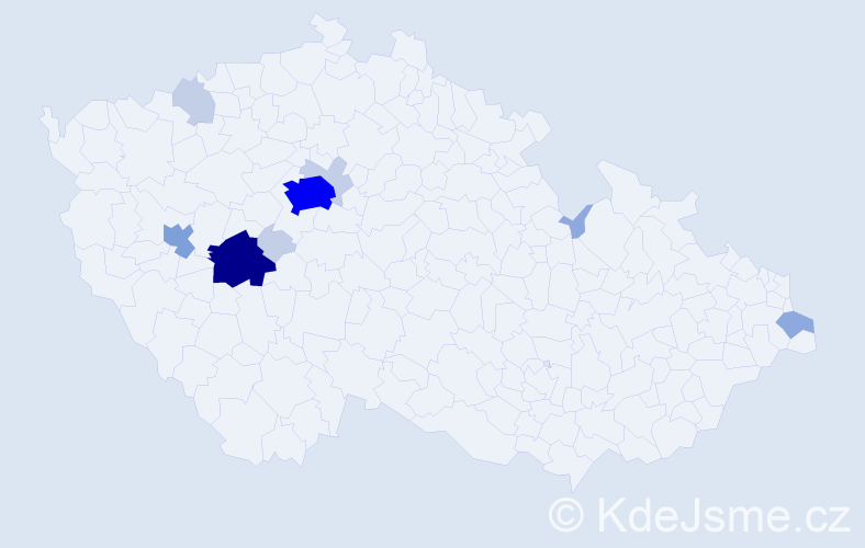 Příjmení: 'Kosán', počet výskytů 30 v celé ČR