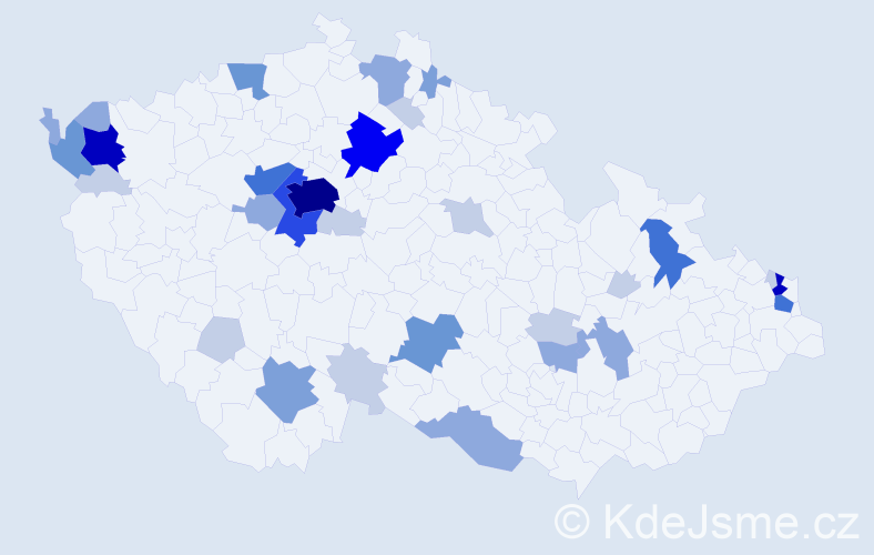 Příjmení: 'Čopáková', počet výskytů 106 v celé ČR