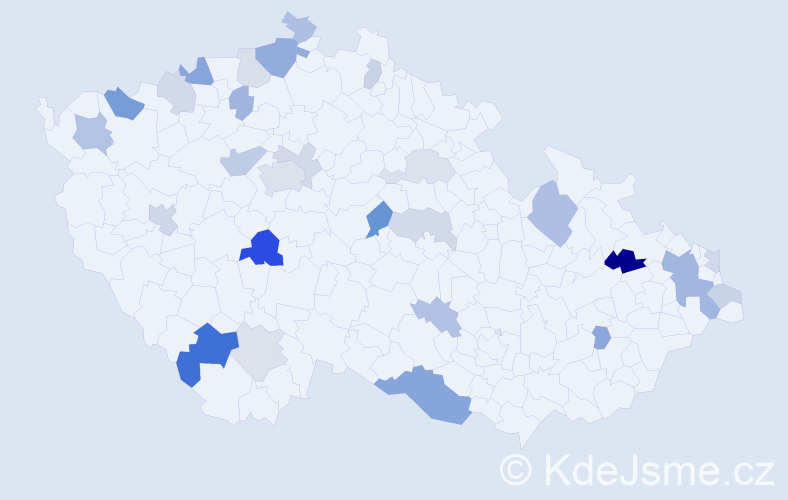 Příjmení: 'Nemeth', počet výskytů 60 v celé ČR