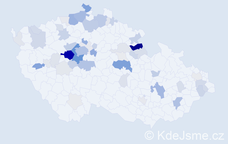 Příjmení: 'Čepelová', počet výskytů 216 v celé ČR