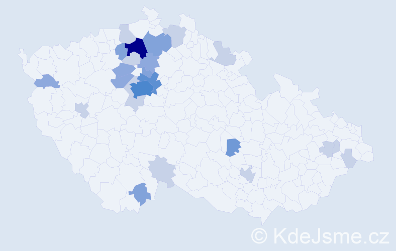 Příjmení: 'Kekrt', počet výskytů 58 v celé ČR