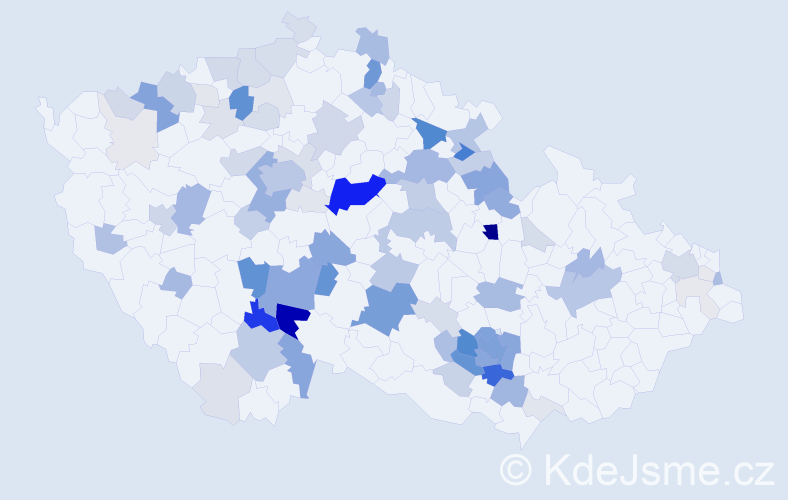 Příjmení: 'Nerudová', počet výskytů 348 v celé ČR