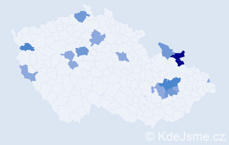 Příjmení: 'Labašová', počet výskytů 28 v celé ČR