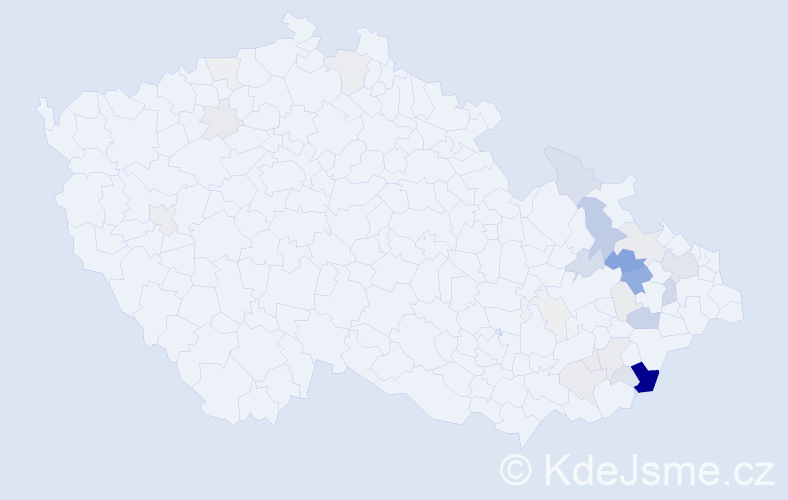 Příjmení: 'Bartošák', počet výskytů 90 v celé ČR