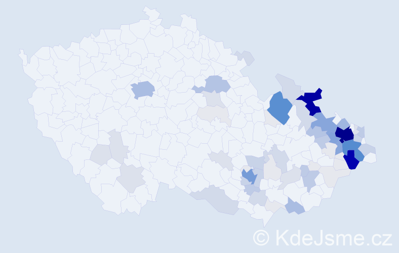 Příjmení: 'Kurečka', počet výskytů 351 v celé ČR
