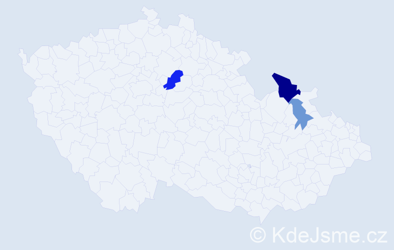 Příjmení: 'Kišgeci', počet výskytů 6 v celé ČR