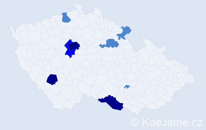 Příjmení: 'Keyzlarová', počet výskytů 16 v celé ČR