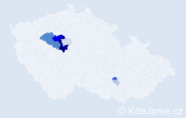 Příjmení: 'Peslová', počet výskytů 23 v celé ČR