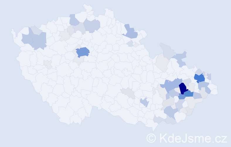 Příjmení: 'Perutková', počet výskytů 285 v celé ČR