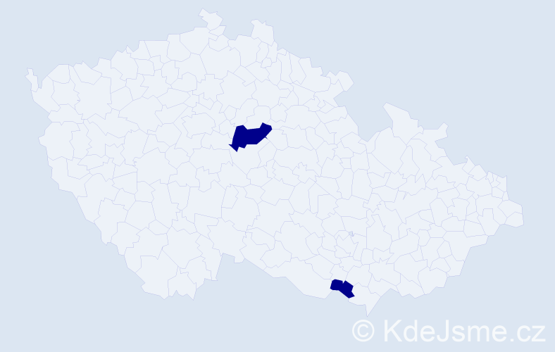 Příjmení: 'Stibálová', počet výskytů 2 v celé ČR