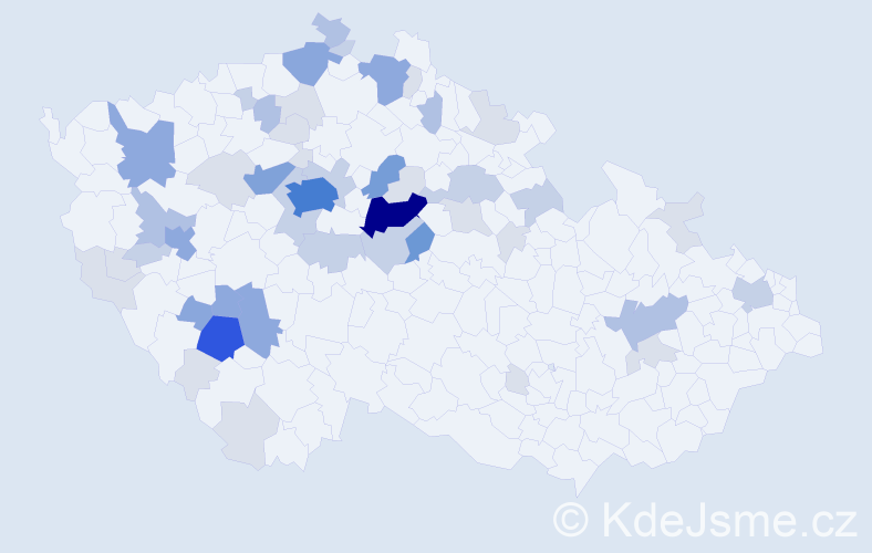 Příjmení: 'Poklop', počet výskytů 151 v celé ČR