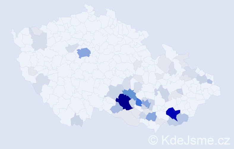 Příjmení: 'Kotačková', počet výskytů 214 v celé ČR