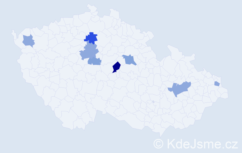 Příjmení: 'Klemanová', počet výskytů 23 v celé ČR