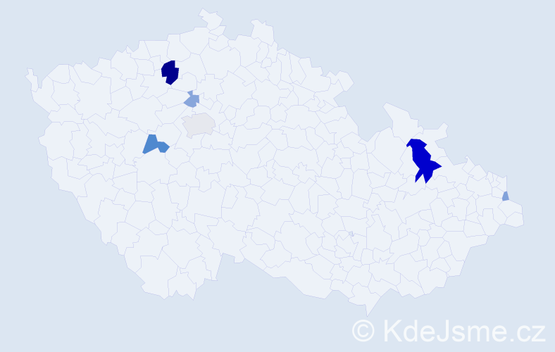 Příjmení: 'Kaduk', počet výskytů 15 v celé ČR