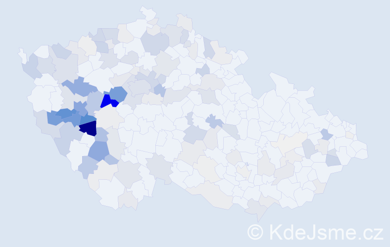 Příjmení: 'Vokáčová', počet výskytů 603 v celé ČR