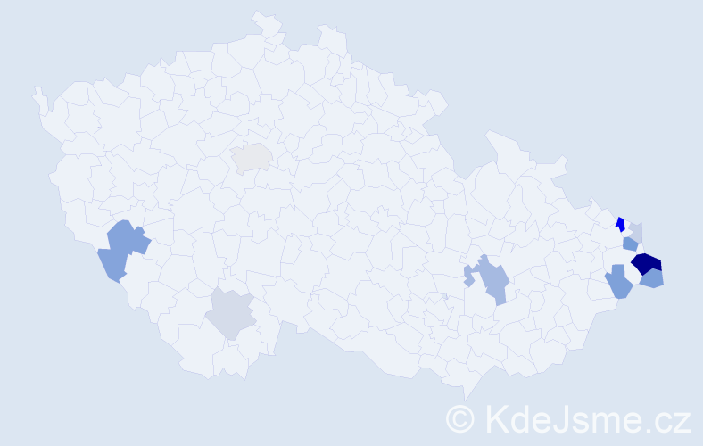 Příjmení: 'Viochna', počet výskytů 27 v celé ČR
