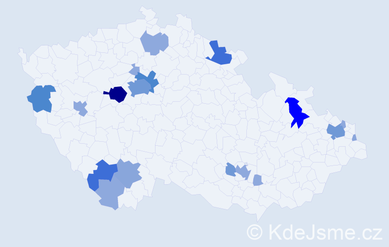 Příjmení: 'Foltín', počet výskytů 54 v celé ČR