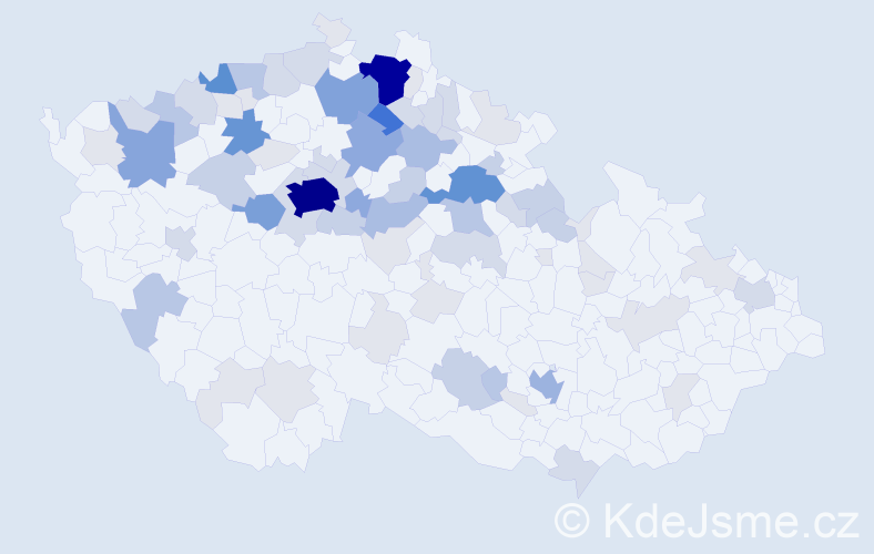 Příjmení: 'Bergmanová', počet výskytů 280 v celé ČR