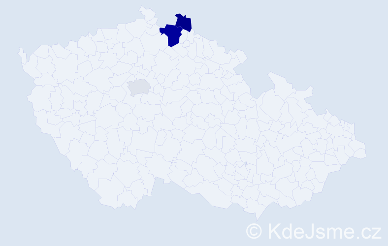 Příjmení: 'Vychtera', počet výskytů 6 v celé ČR