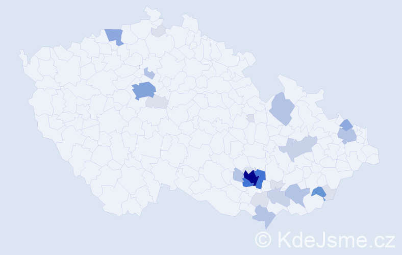 Příjmení: 'Kepák', počet výskytů 90 v celé ČR