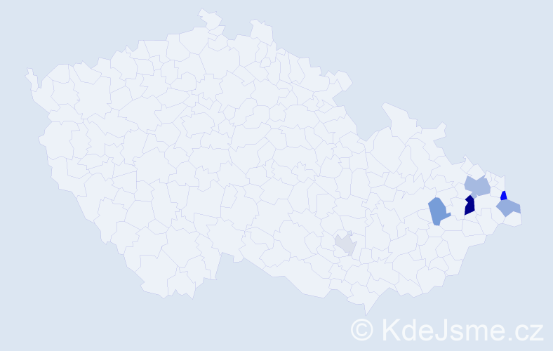 Příjmení: 'Kubaliková', počet výskytů 12 v celé ČR