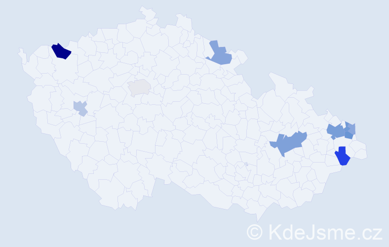 Příjmení: 'Pazdiorová', počet výskytů 16 v celé ČR